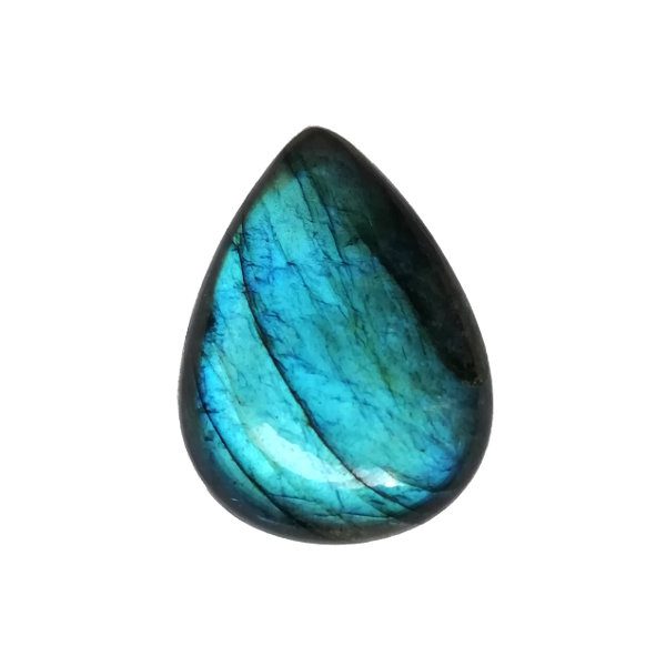Pedra de coloração azul intenso em formato de gota