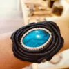 Bracelete de Macramê com Labradorita Azul