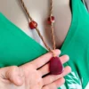 Colar de Macramê com Ágata Cornalina