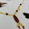 Colar Longo com Ágata Cornalina e Citrino