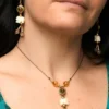 Conjunto Colar e Brincos Elefante com Pedras Naturais - Imagem 6